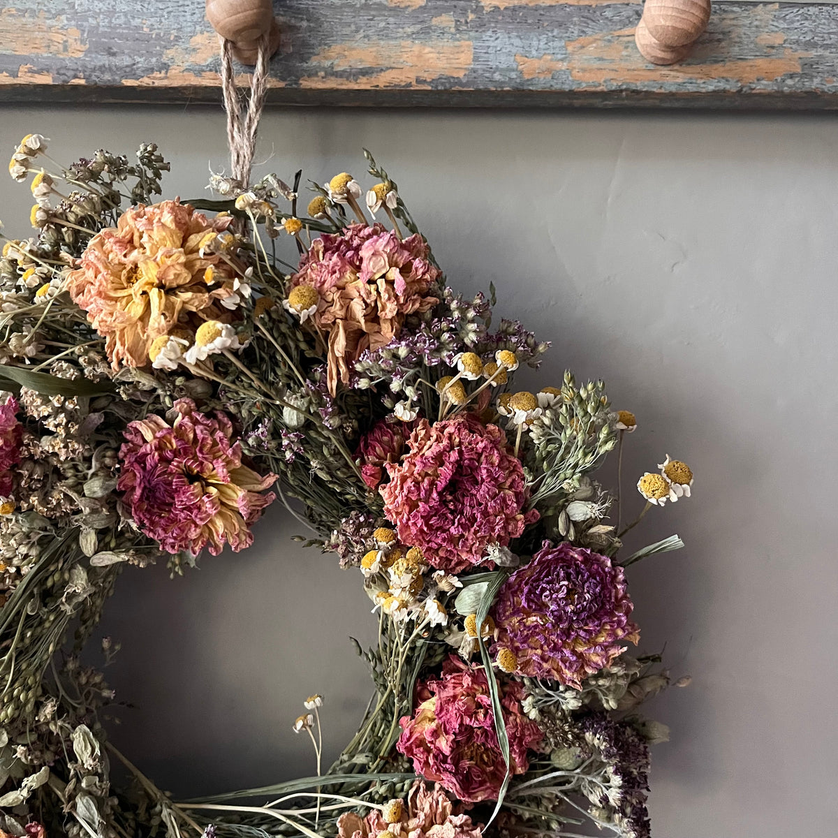 Dried Flower Wreath: Winter Decor - 28cm