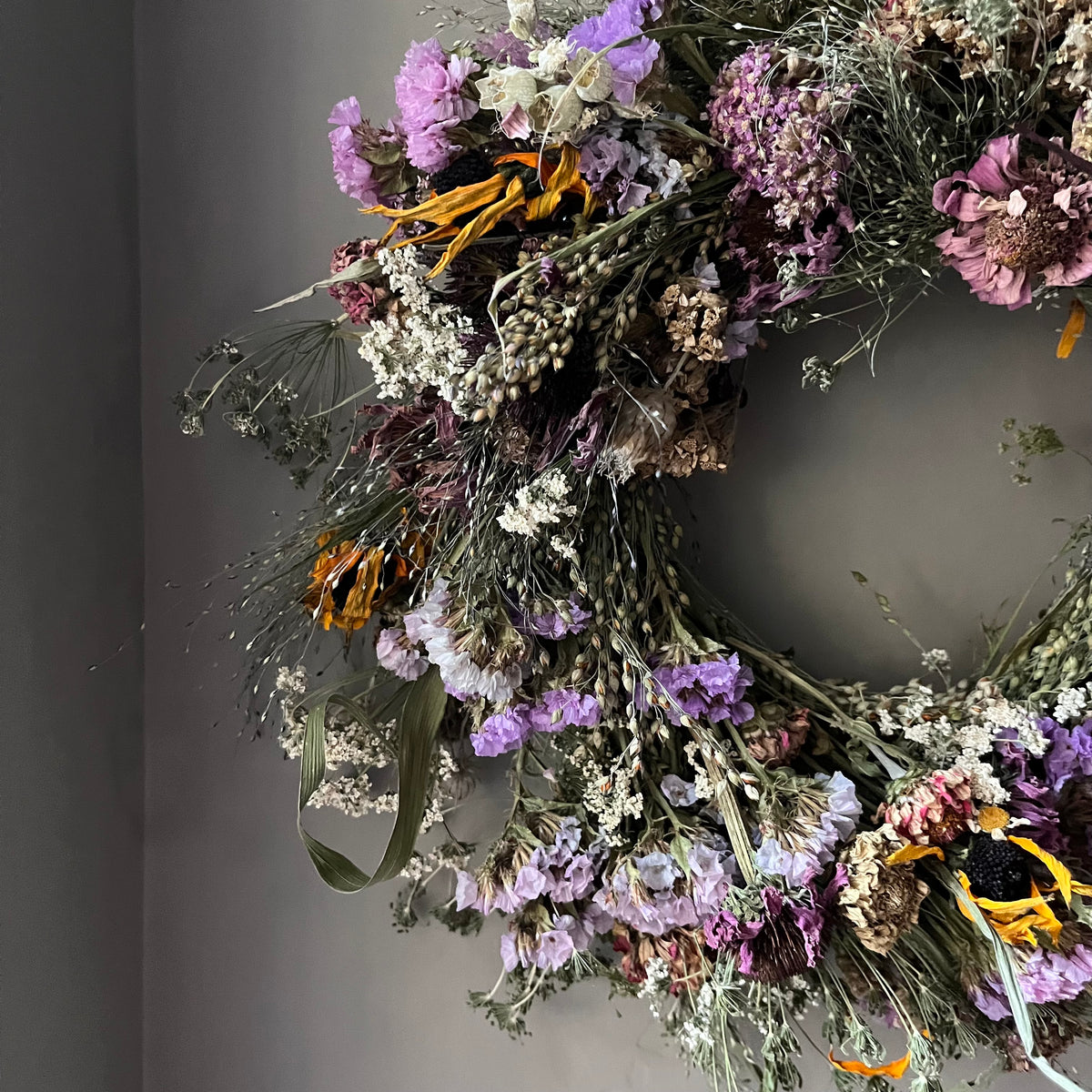 Winter Dried Flower Wreath: Winter door decor | 28cm