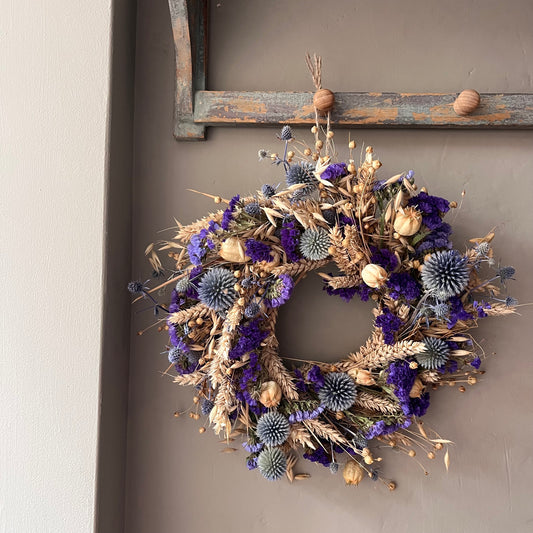 Dried Flower Wreath | Autumn Inspired Everlasting Floral Decor- 28cm
