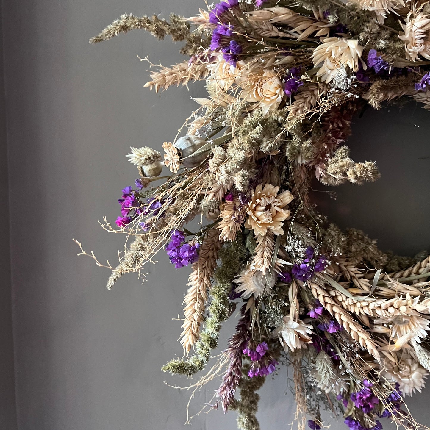 Dried flower wreath | Spring wreath | Summer country living | 34cm