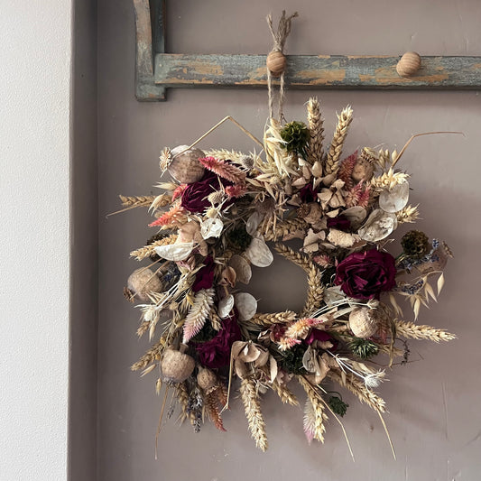 Everlasting flower | Spring inspired decor | Spring dried flowers | Small Dried Flower Wreath | Everlastings | Easter Home Decor | 25cm