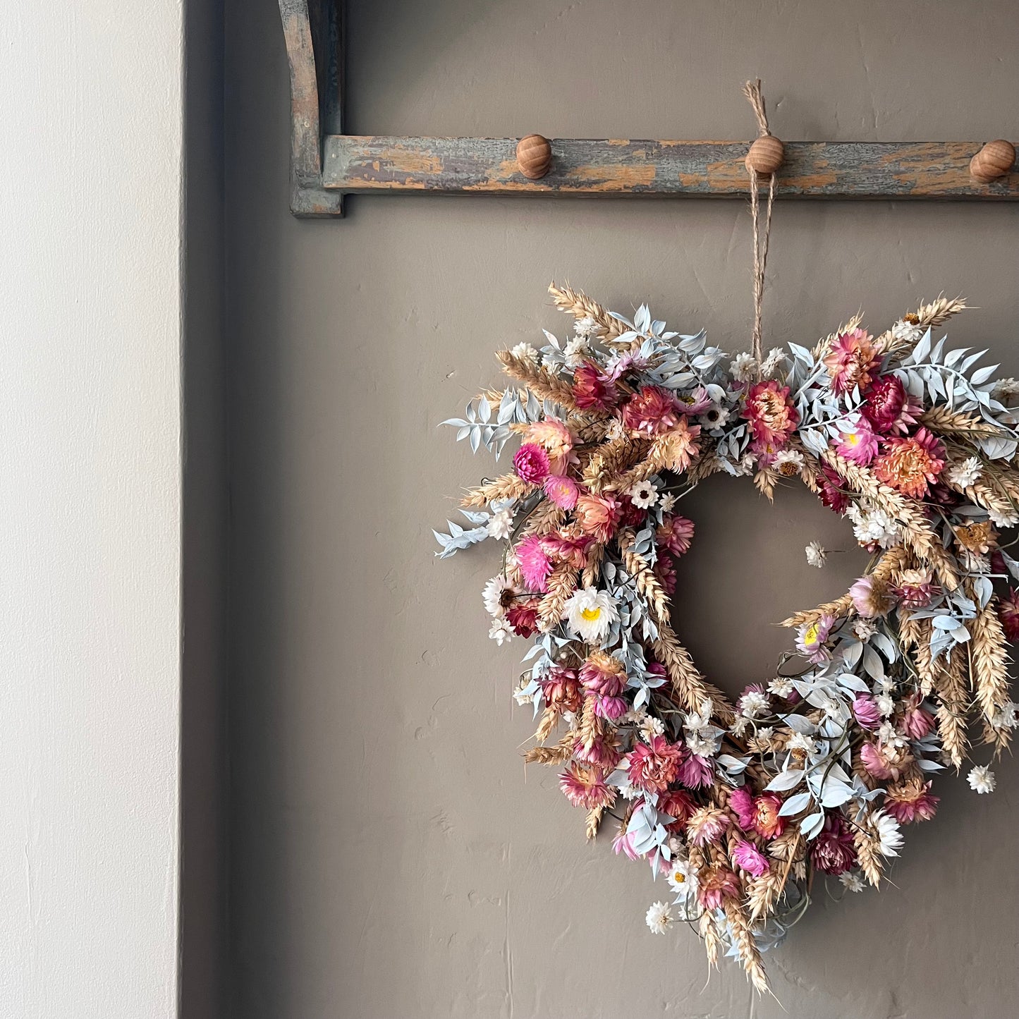 Dried Flower heart Wreath | Spring Decor | Summer floral wreath