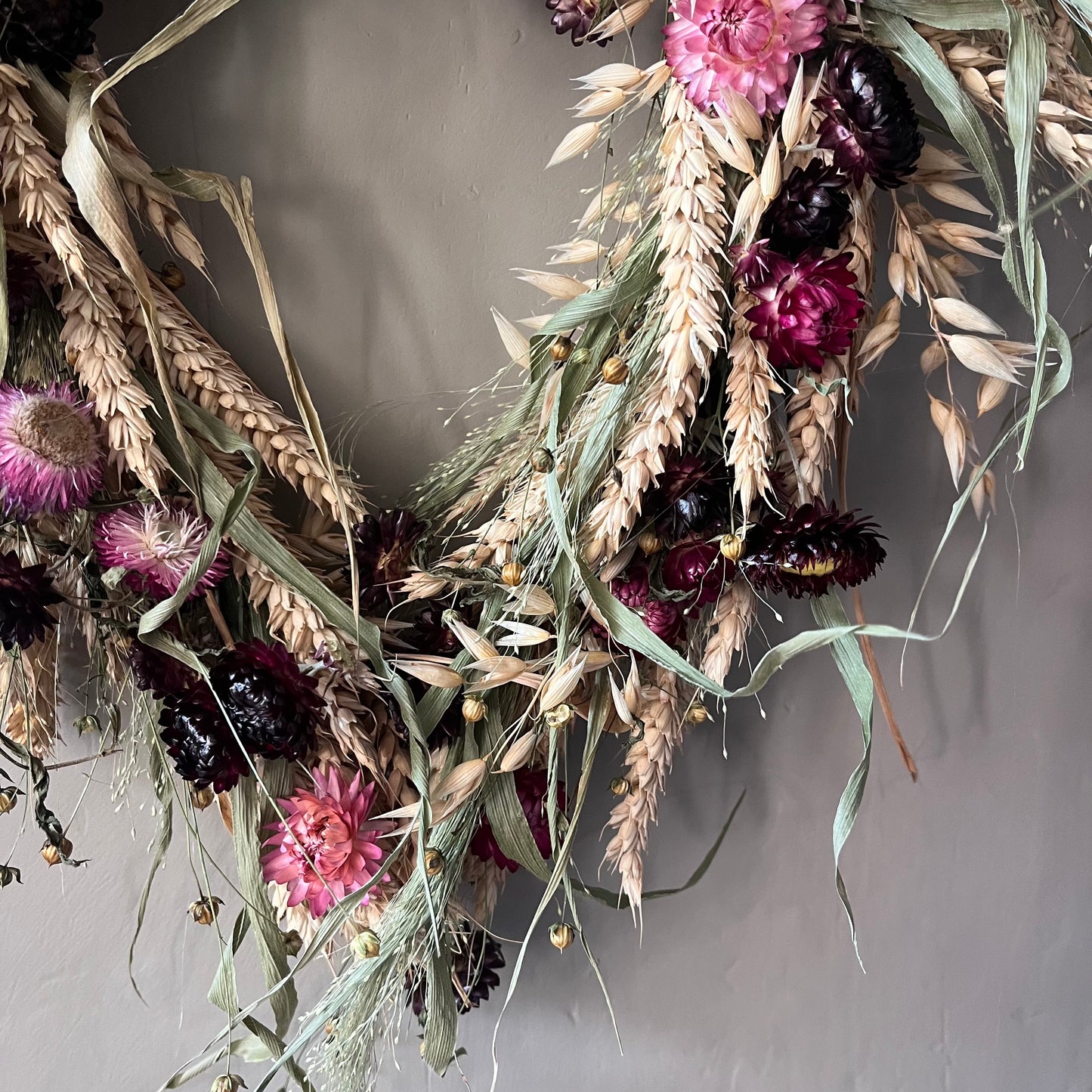 Dried Flower heart Wreath | Spring Decor | Summer wreath