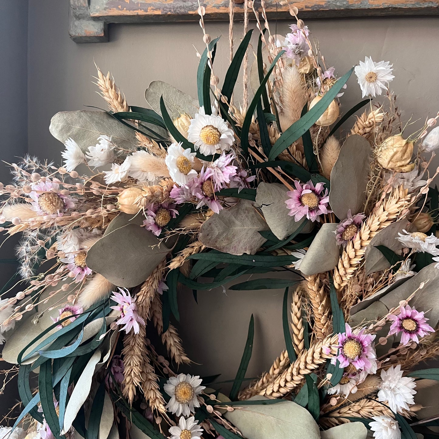 Dried flower spring wreath | Spring/ summer wreath- 34cm