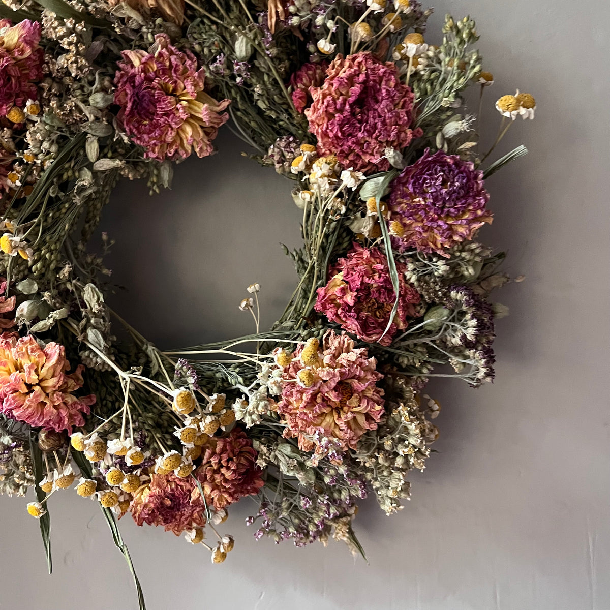 Dried Flower Wreath: Winter Decor - 28cm