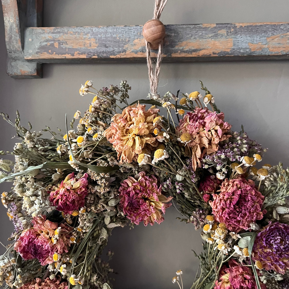 Dried Flower Wreath: Winter Decor - 28cm