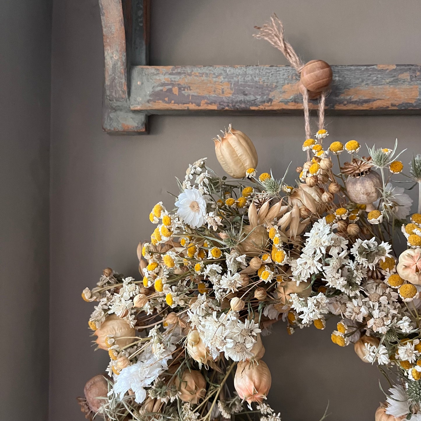 Autumnal Dried Everlasting Wreath- 28cm