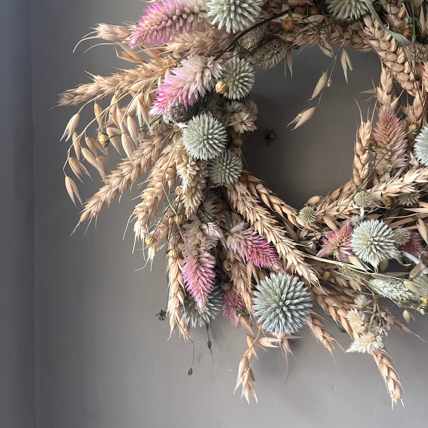 Dried Flower Spring Wreath | Farmhouse Wall Decor (25cm)