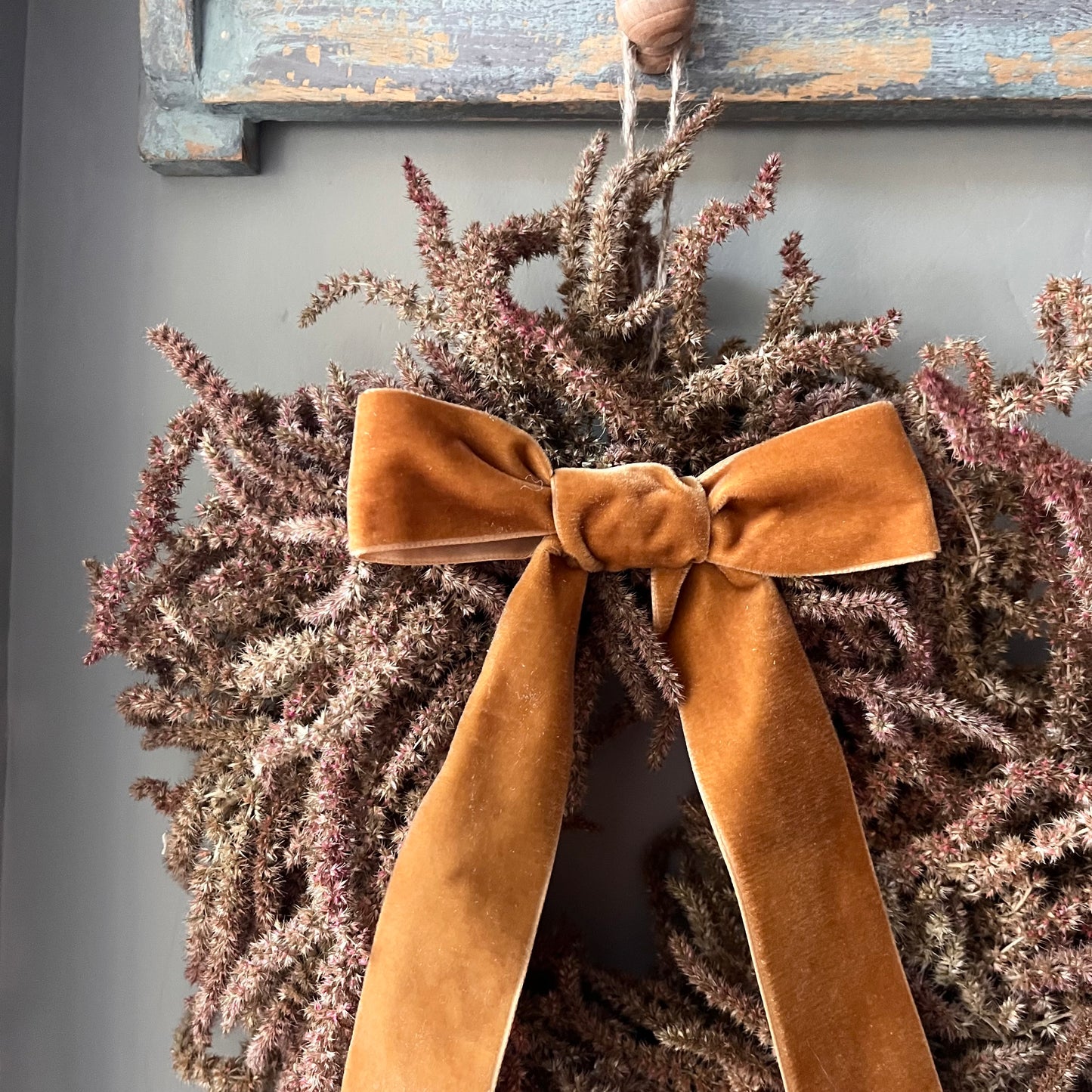 Spring flower wreath | Dried flowers | Farmhouse home | 25cm