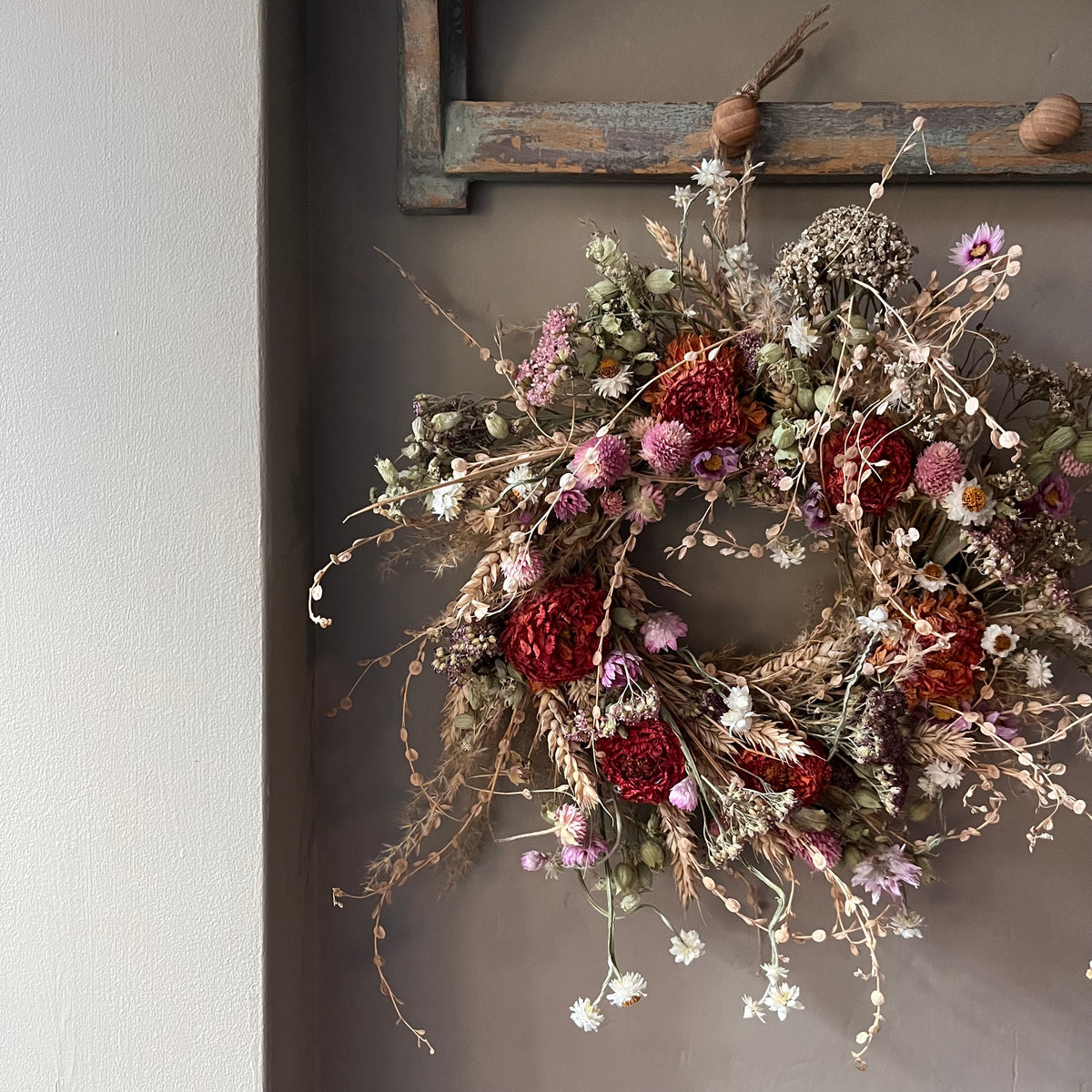 Autumn Cottage Dried Flower Wreath: 28cm