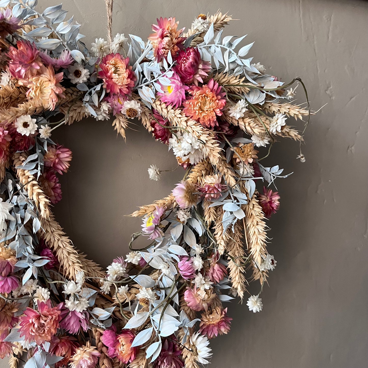 Dried Flower heart Wreath | Spring Decor | Summer floral wreath