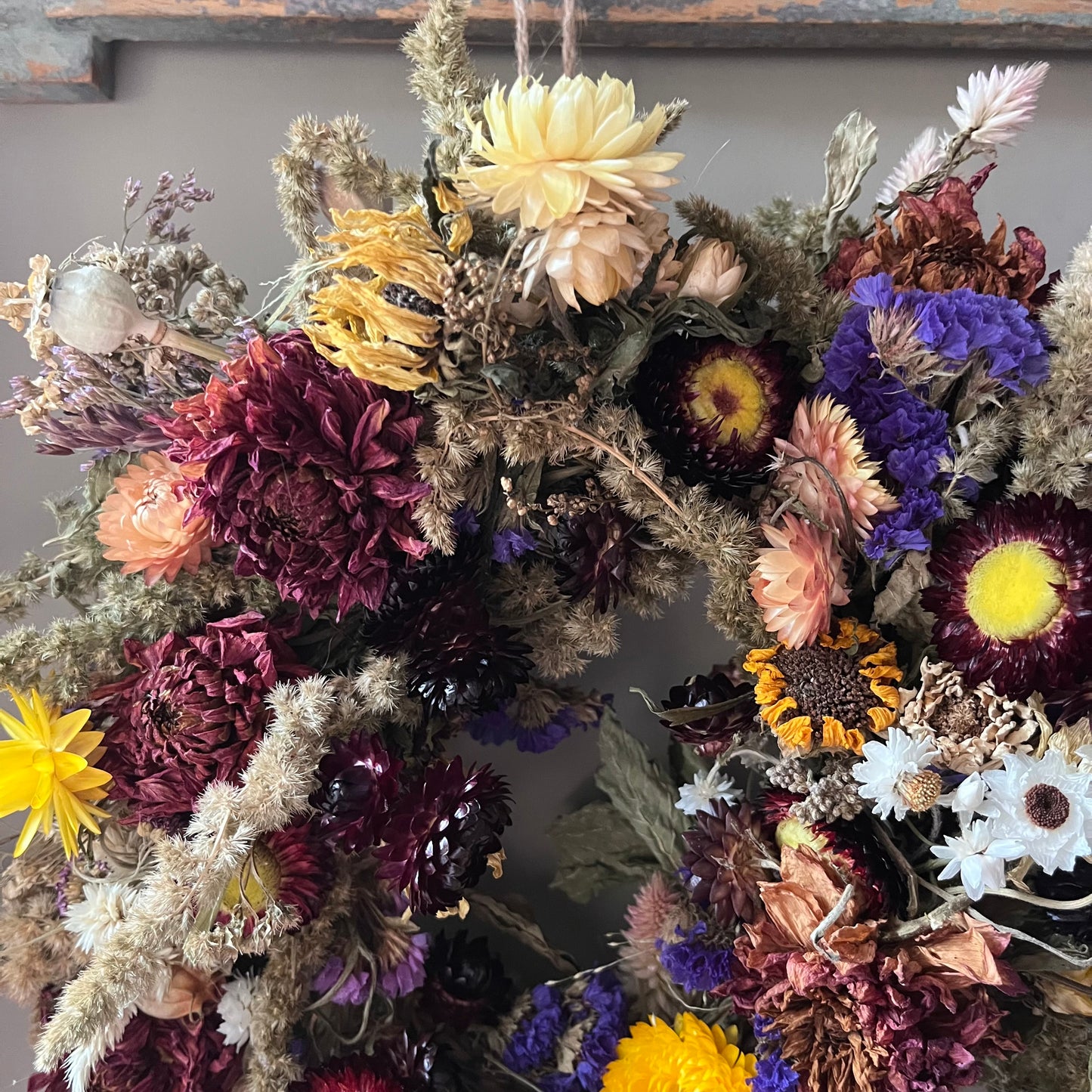 Dried flower wreath | Farmhouse style | Country living | Farmhouse wreath | Spring wreath | 25cm