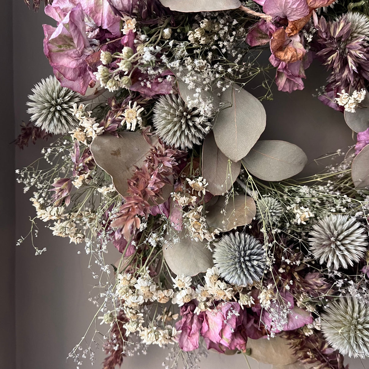 Dried Flower Wreath: Winter Decor - 28cm
