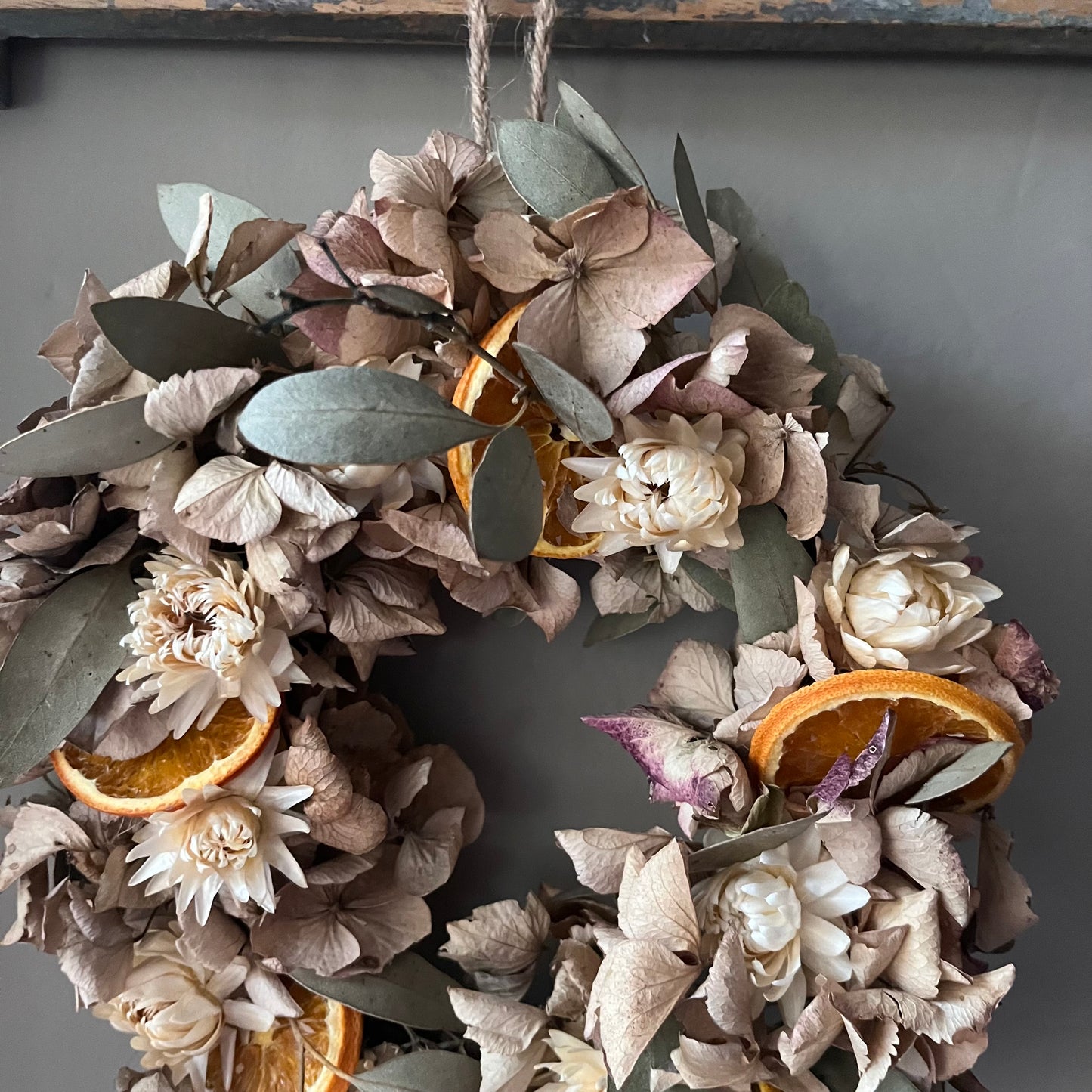 Dried Flower Wreath | Farmhouse Spring Decor, 20cm