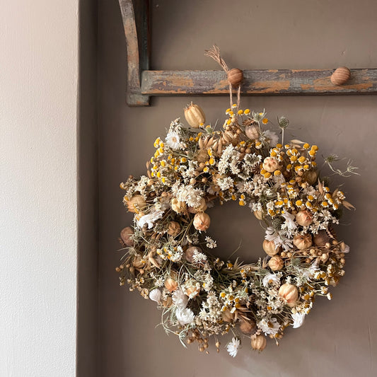 Autumnal Dried Everlasting Wreath- 28cm