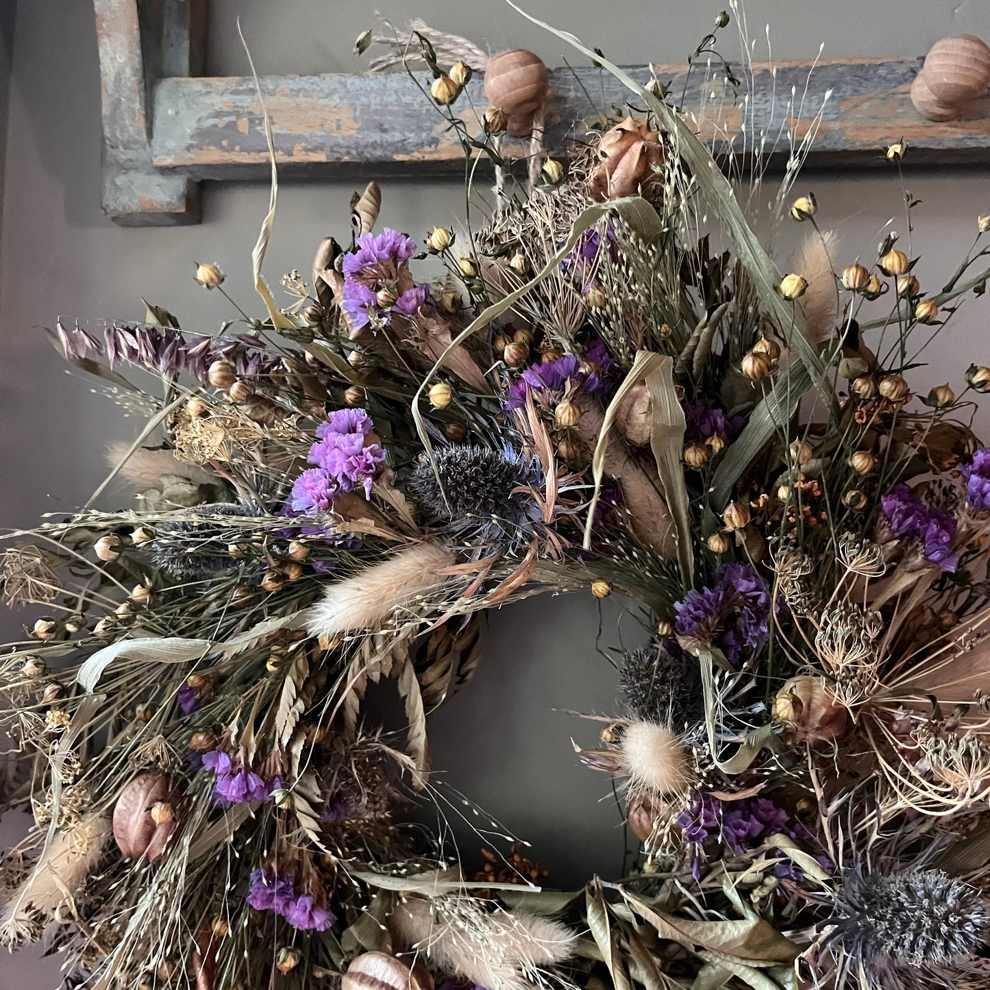 Dried Flower Wreath: Summer Everlasting Floral Decor (25cm)