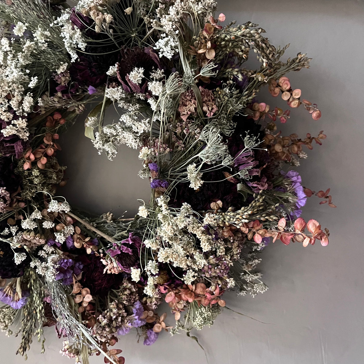 Dried Flower Wreath: Winter Decor - 28cm