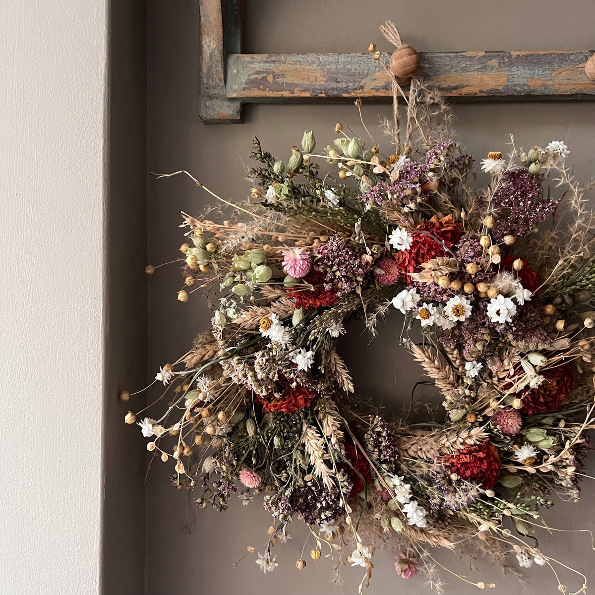 Autumn Cottage Dried Flower Wreath: 28cm