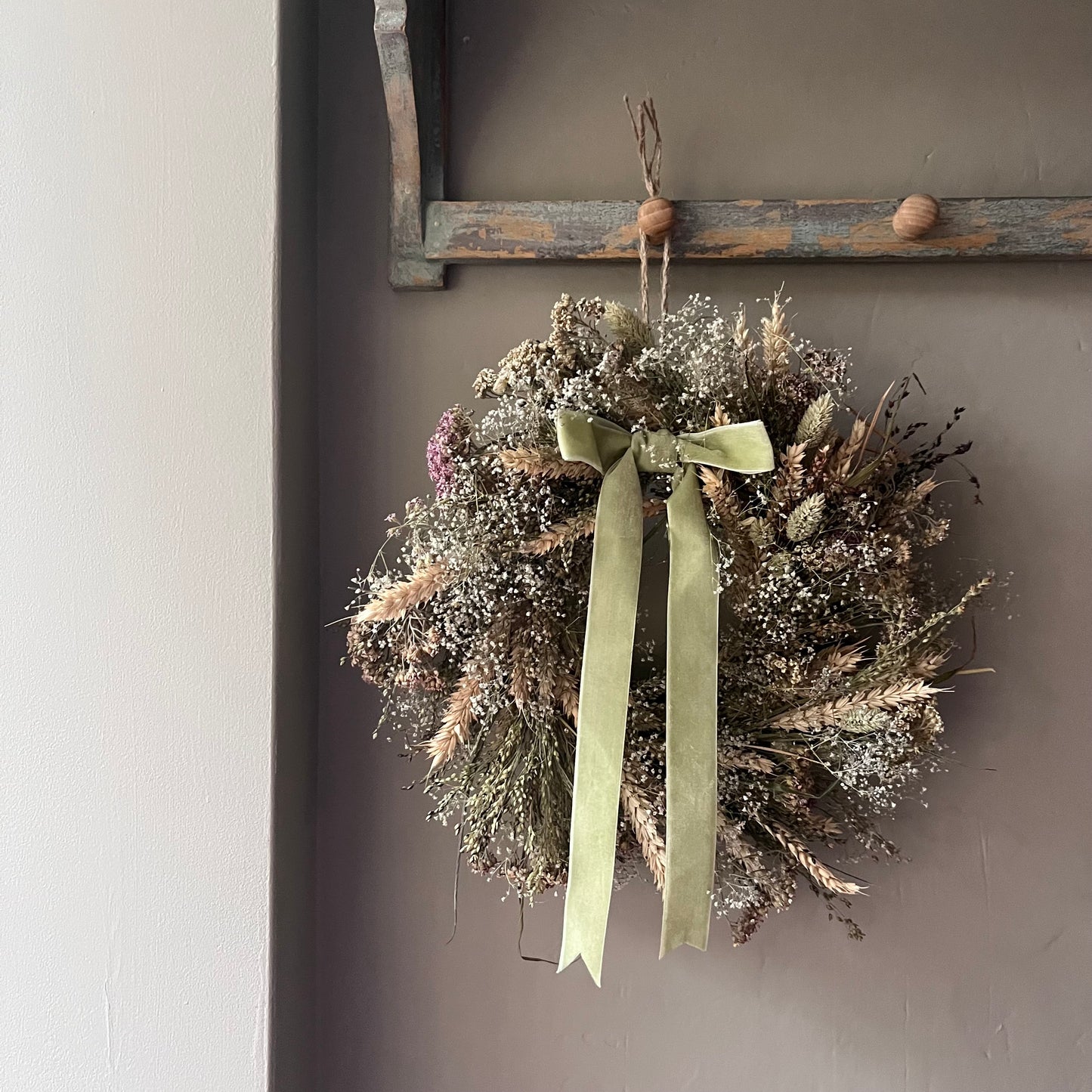Autumn Dried Flower Wreath: Everlasting Floral Decor, 25cm