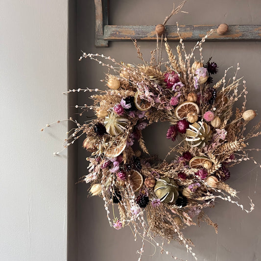 Floral Spring wreath | Dried flowers - 34cm