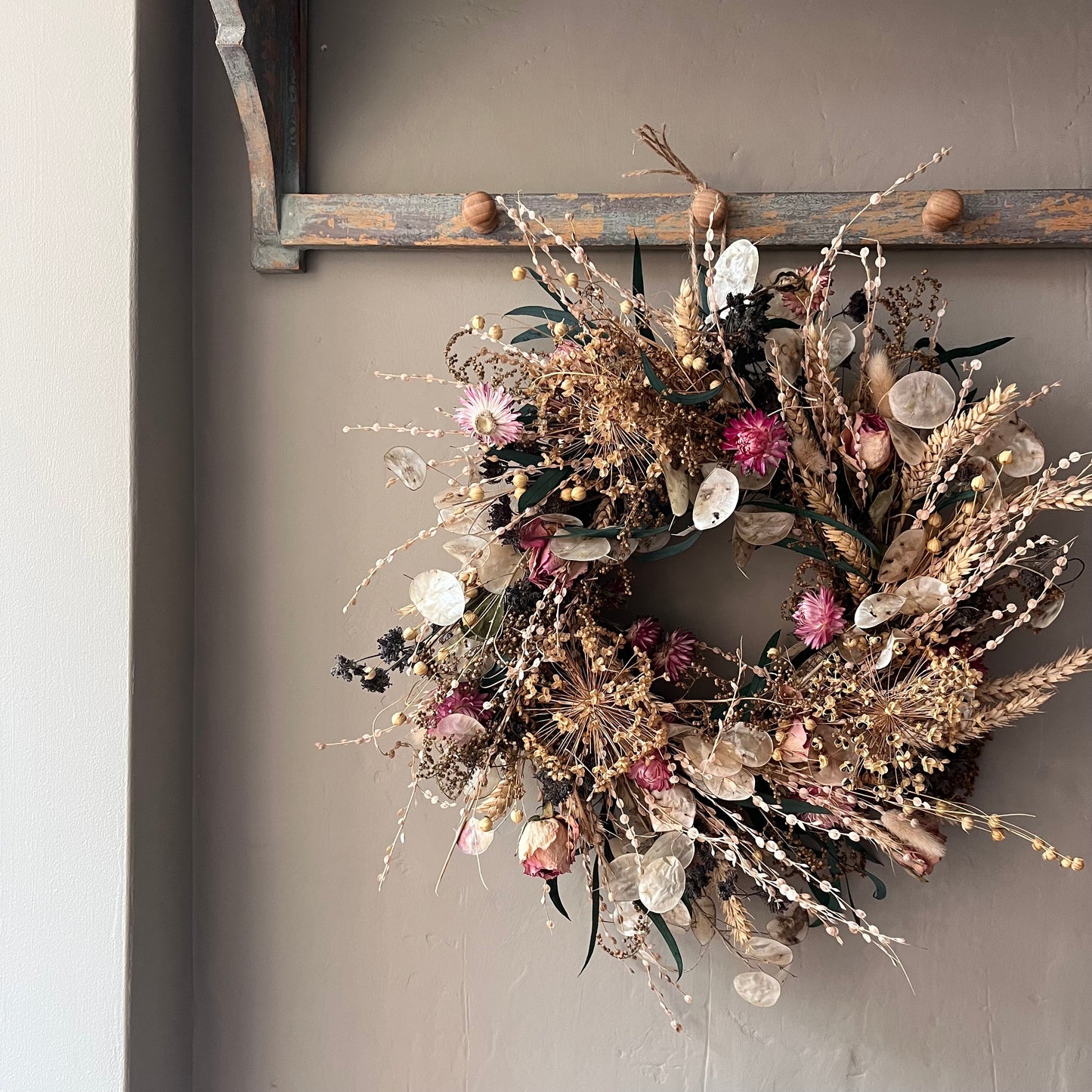 Dried flower spring wreath | summer flower wreath- 34cm
