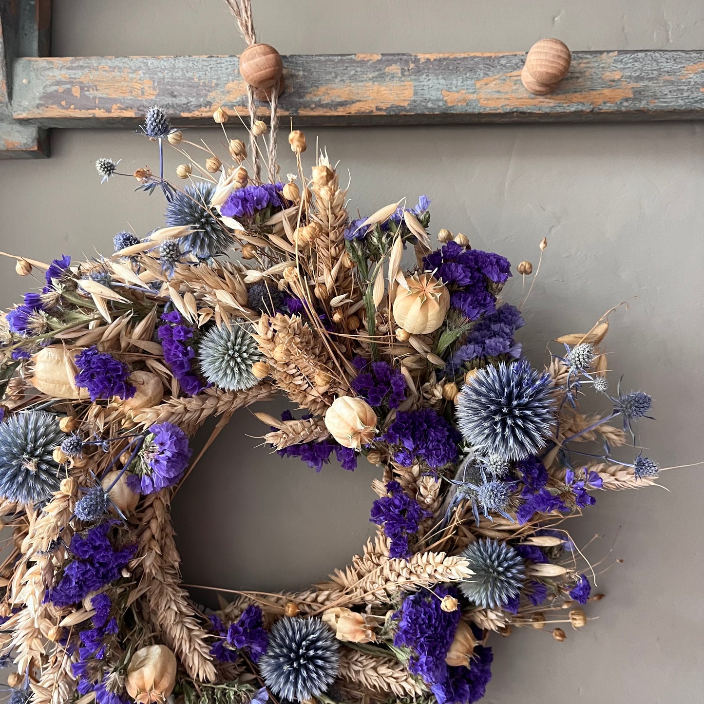 Dried Flower Wreath | Autumn Inspired Everlasting Floral Decor- 28cm
