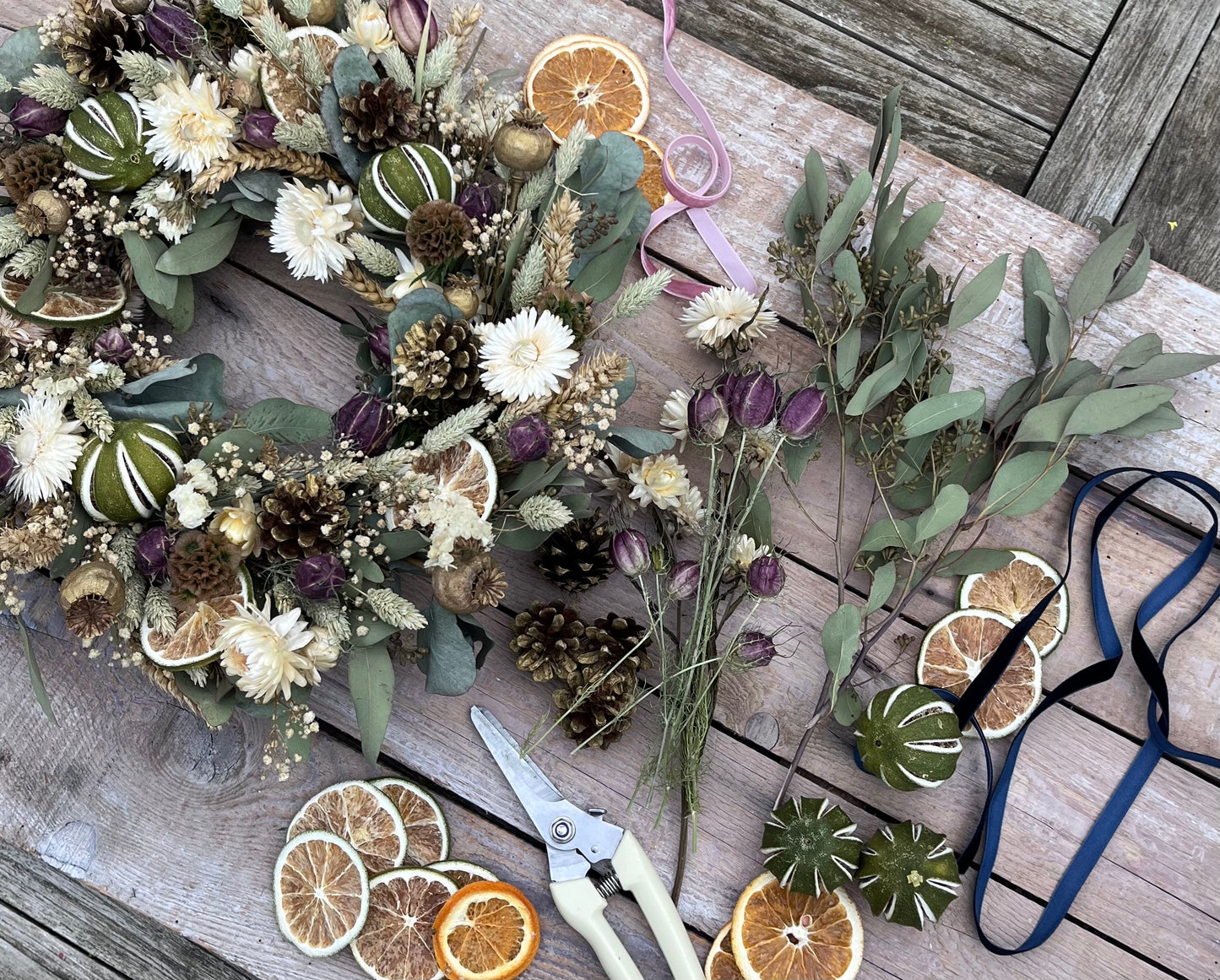 Dried flower wreath making workshops