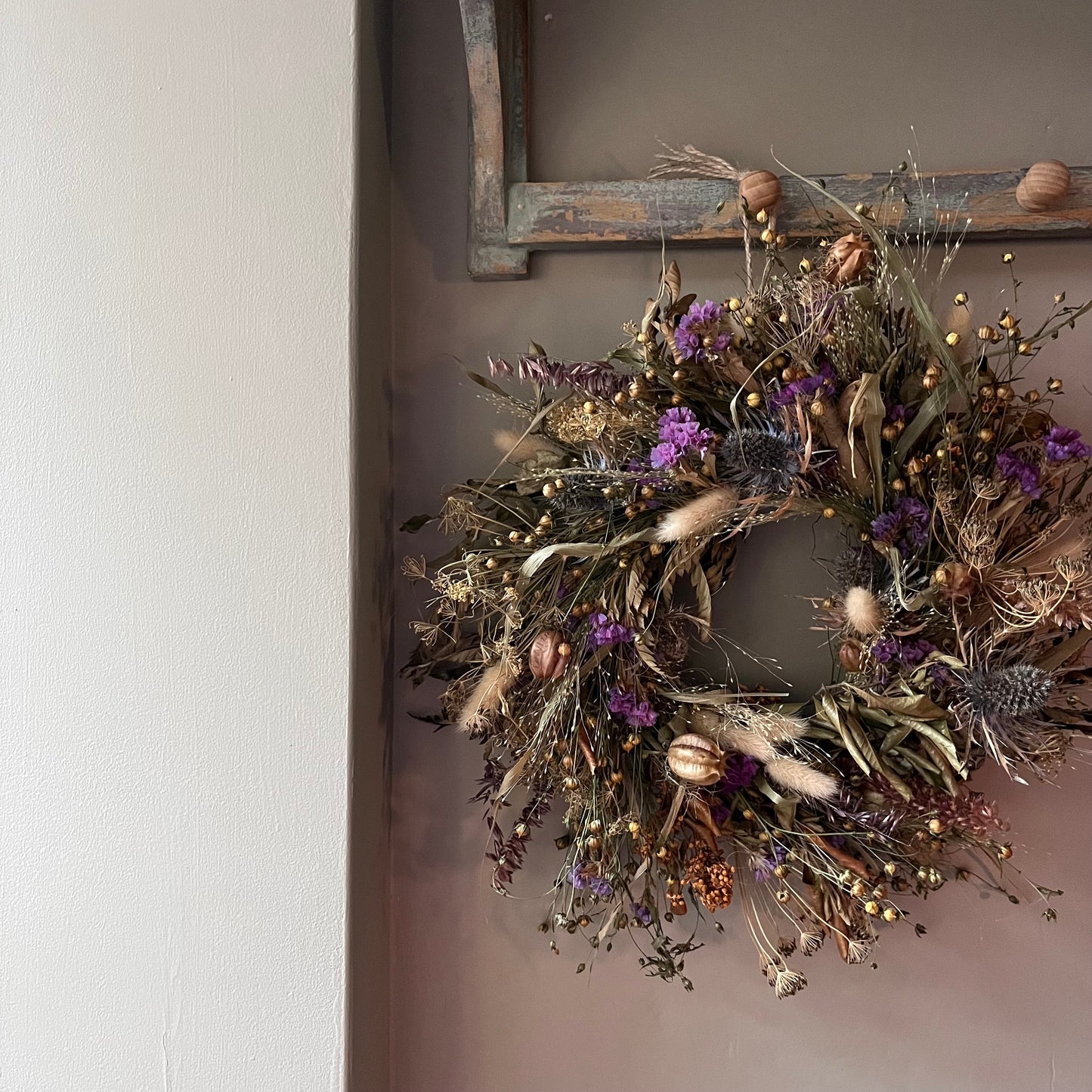 Dried Flower Wreath: Summer Everlasting Floral Decor (25cm)