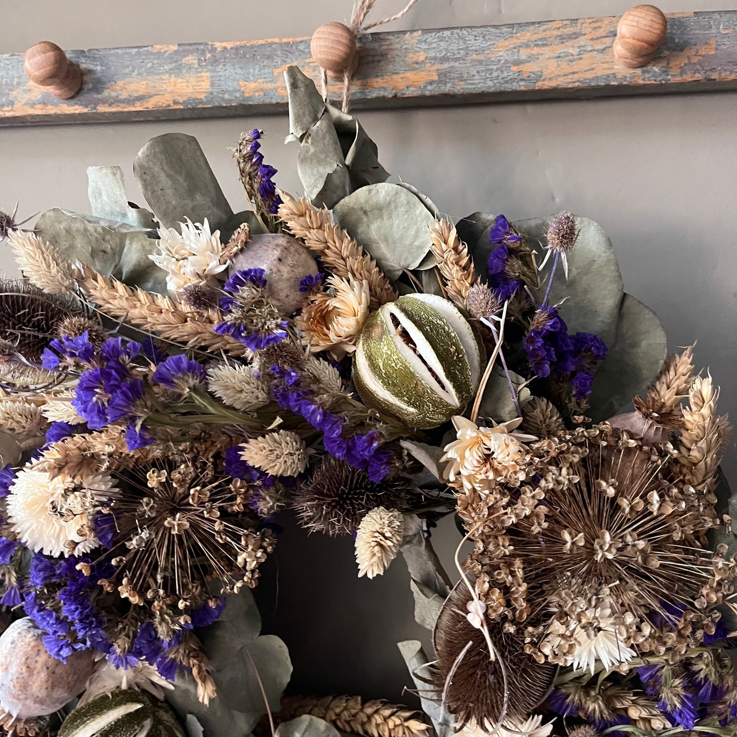 Dried flower spring wreath | summer flower wreath- 34cm