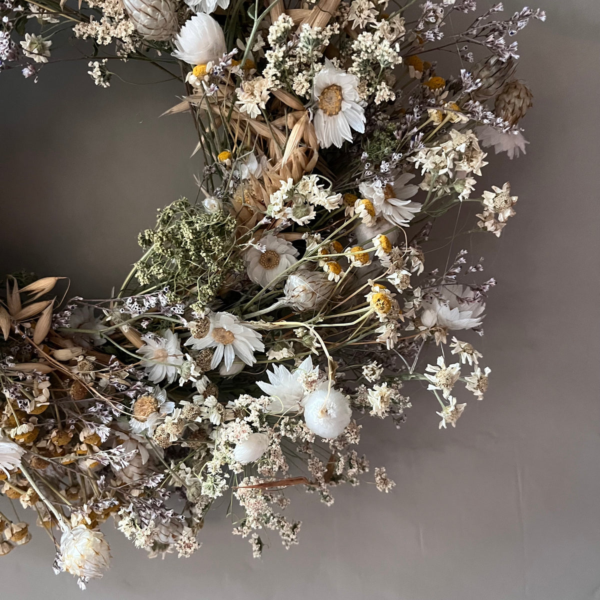 Handcrafted Dried Flower Wreath | Rustic Farmhouse Wall Hanging-28cm