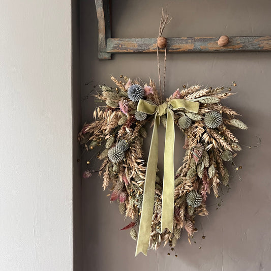 Dried Flower heart Wreath | Spring Decor | Valentines gift