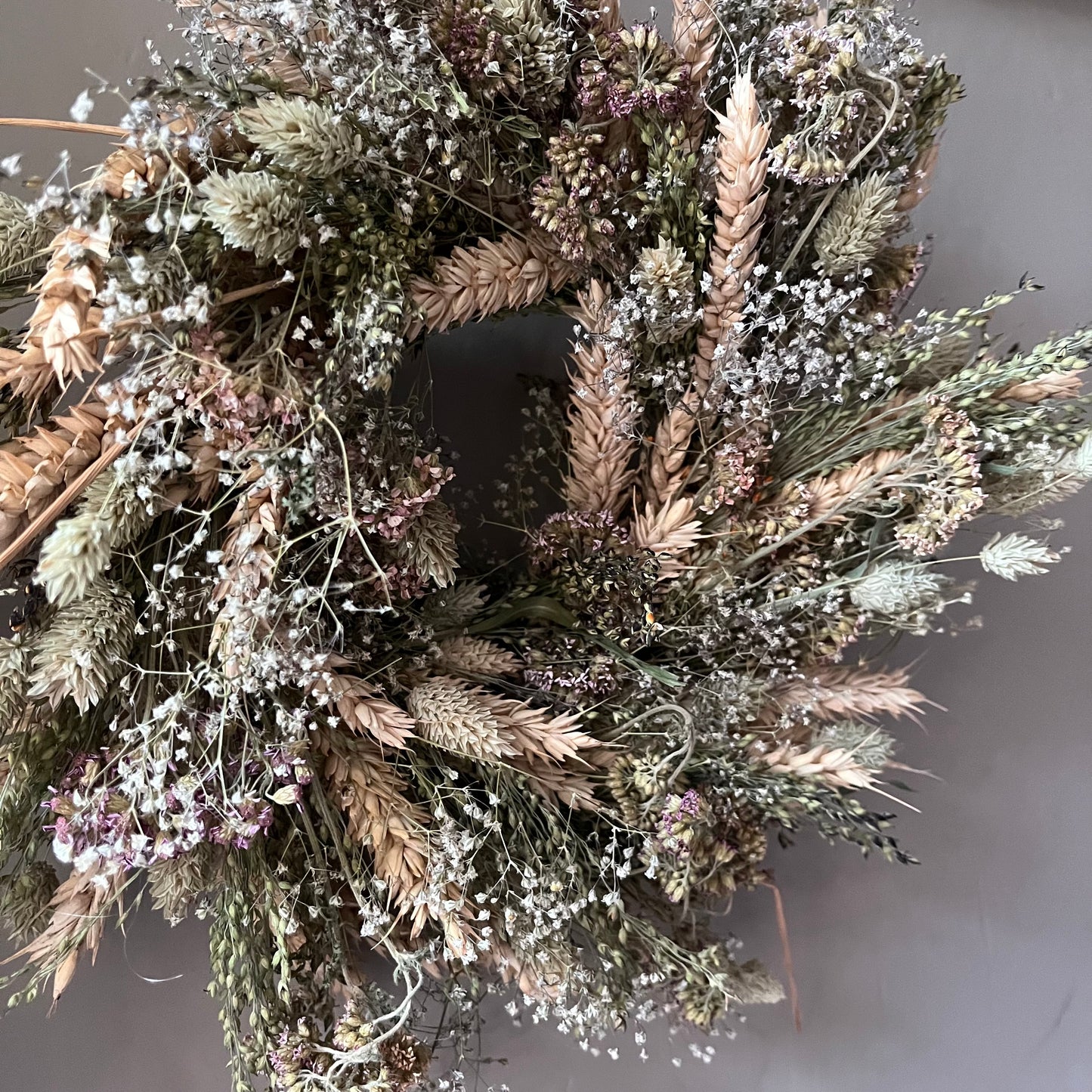 Dried Flower Wreath | Spring Inspired Everlasting Floral Decor, 25cm