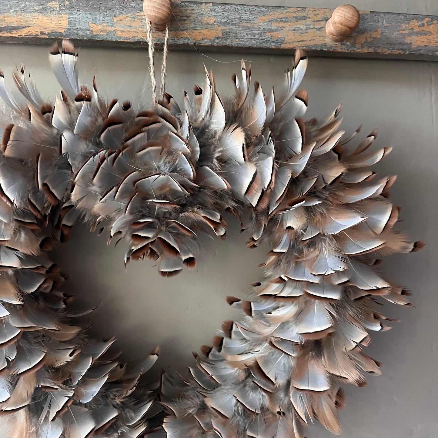 Feather Heart Wreath | Farmhouse Wall Decor | Country living home decor