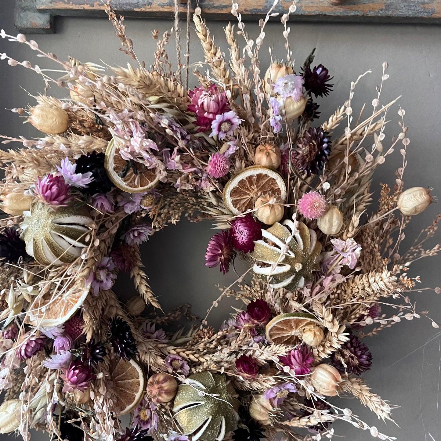 Floral Spring wreath | Dried flowers - 34cm