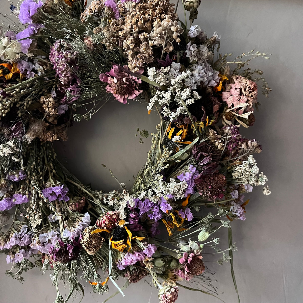 Winter Dried Flower Wreath: Winter door decor | 28cm