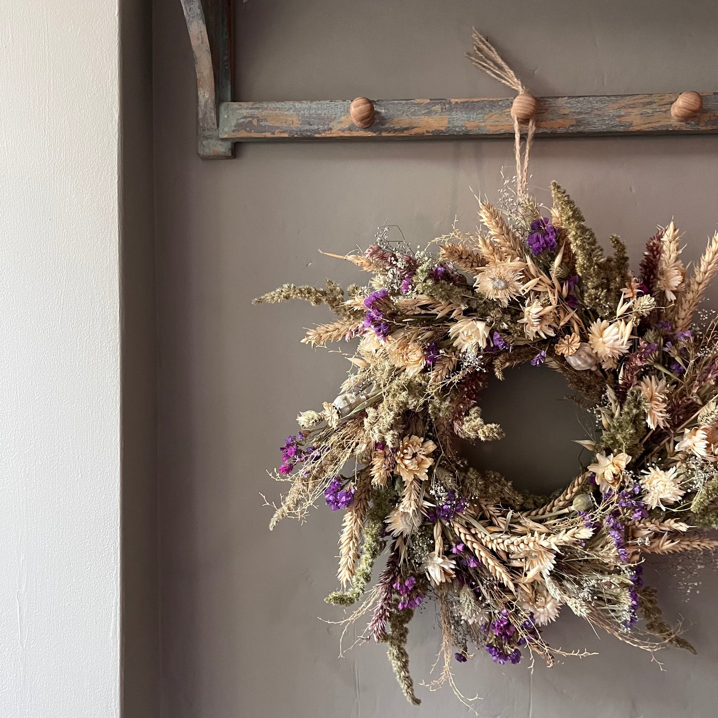 Dried flower wreath | Spring wreath | Summer country living | 34cm