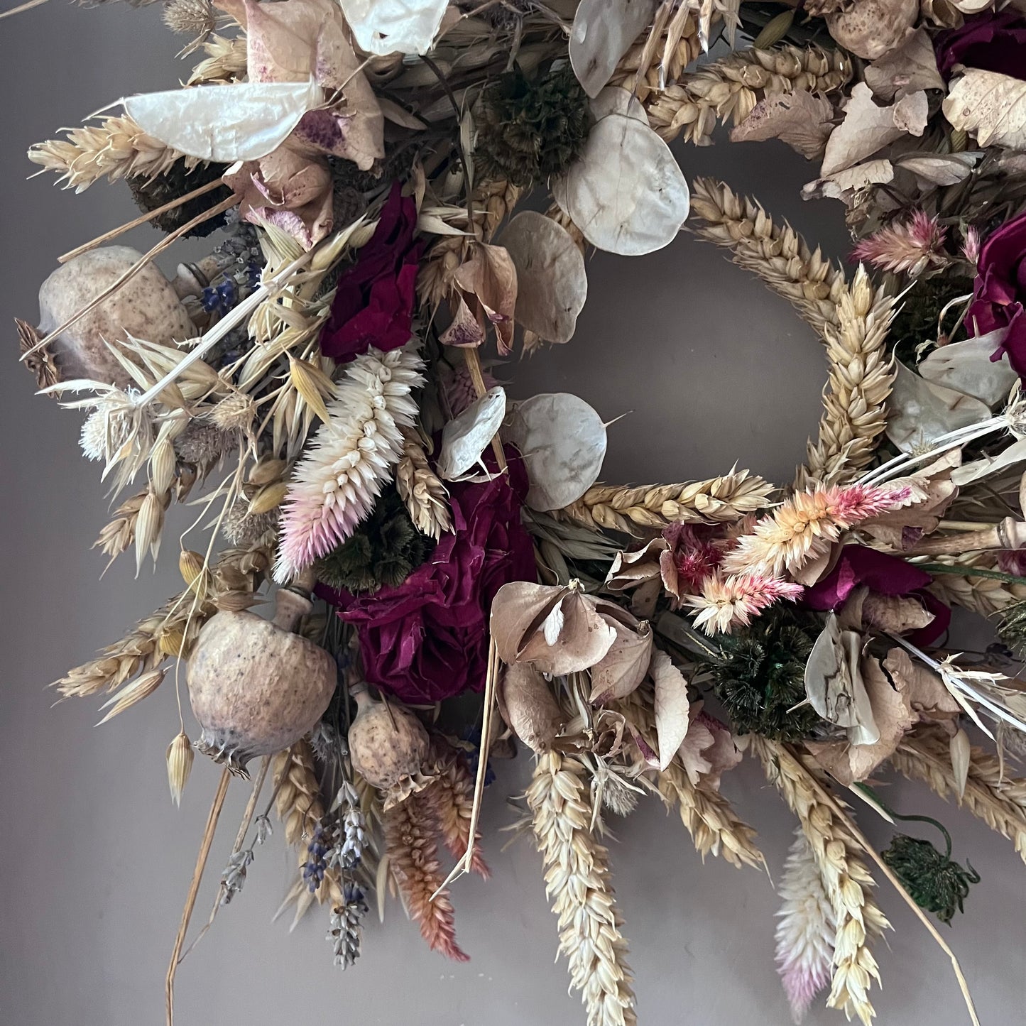 Everlasting flower | Spring inspired decor | Spring dried flowers | Small Dried Flower Wreath | Everlastings | Easter Home Decor | 25cm