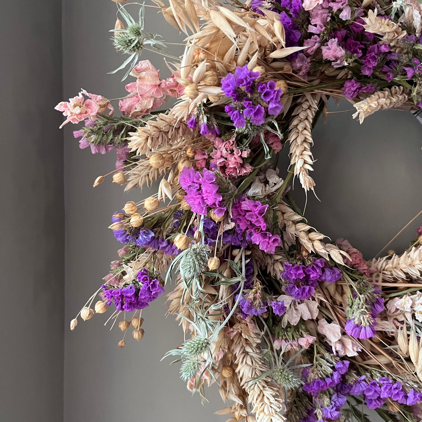 Dried Flower Wreath | Autumnal Farmhouse Decor- 28cm