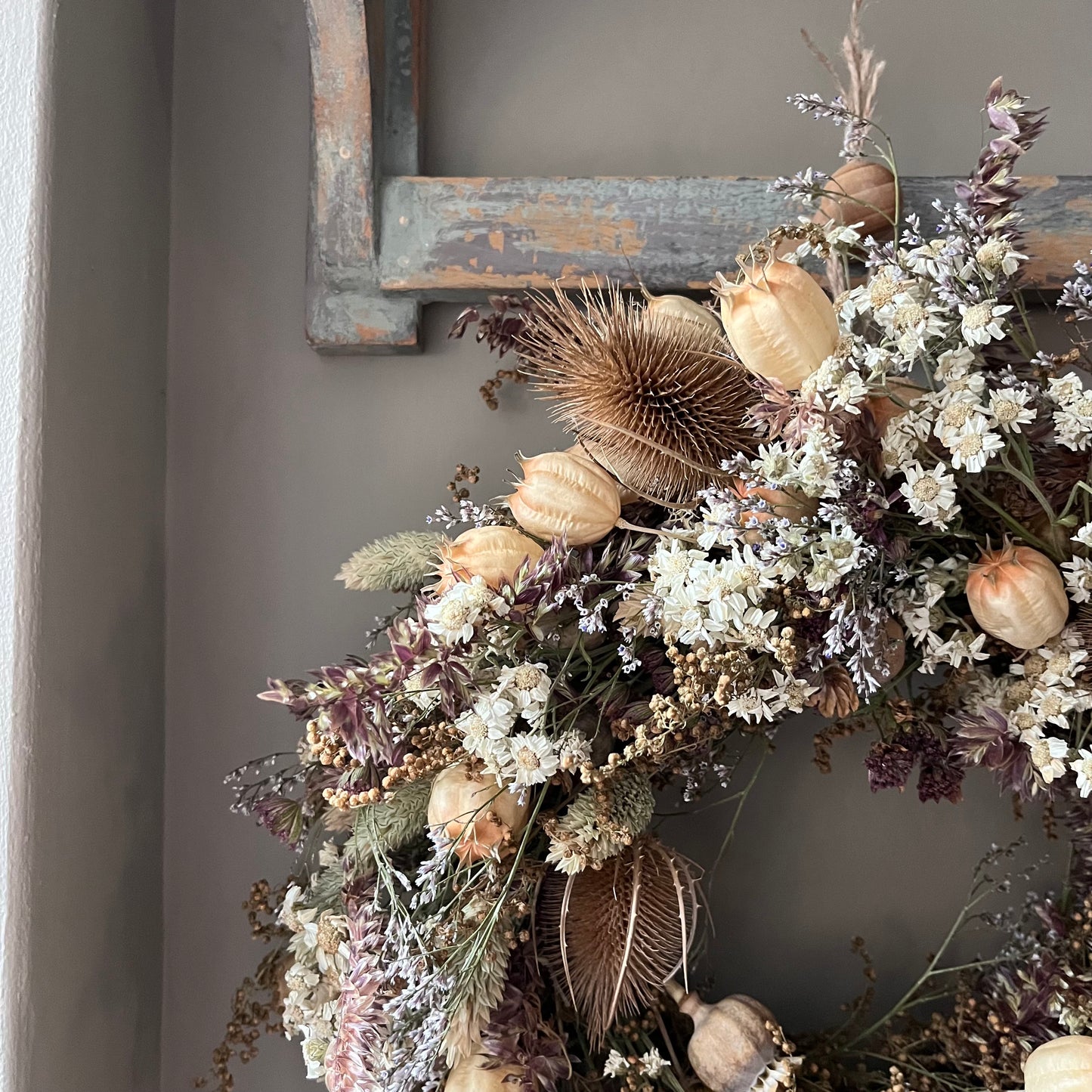 Winter Floral Dried Wreath - 28cm