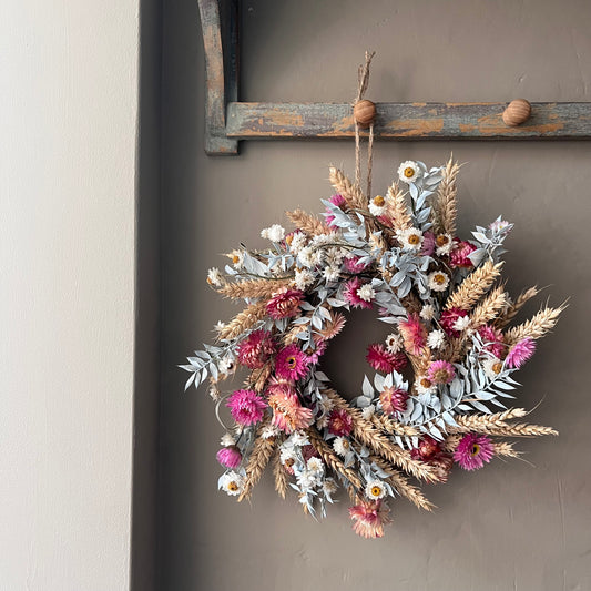 Dried Flower Wreath | Farmhouse Style Spring Decor (25cm)