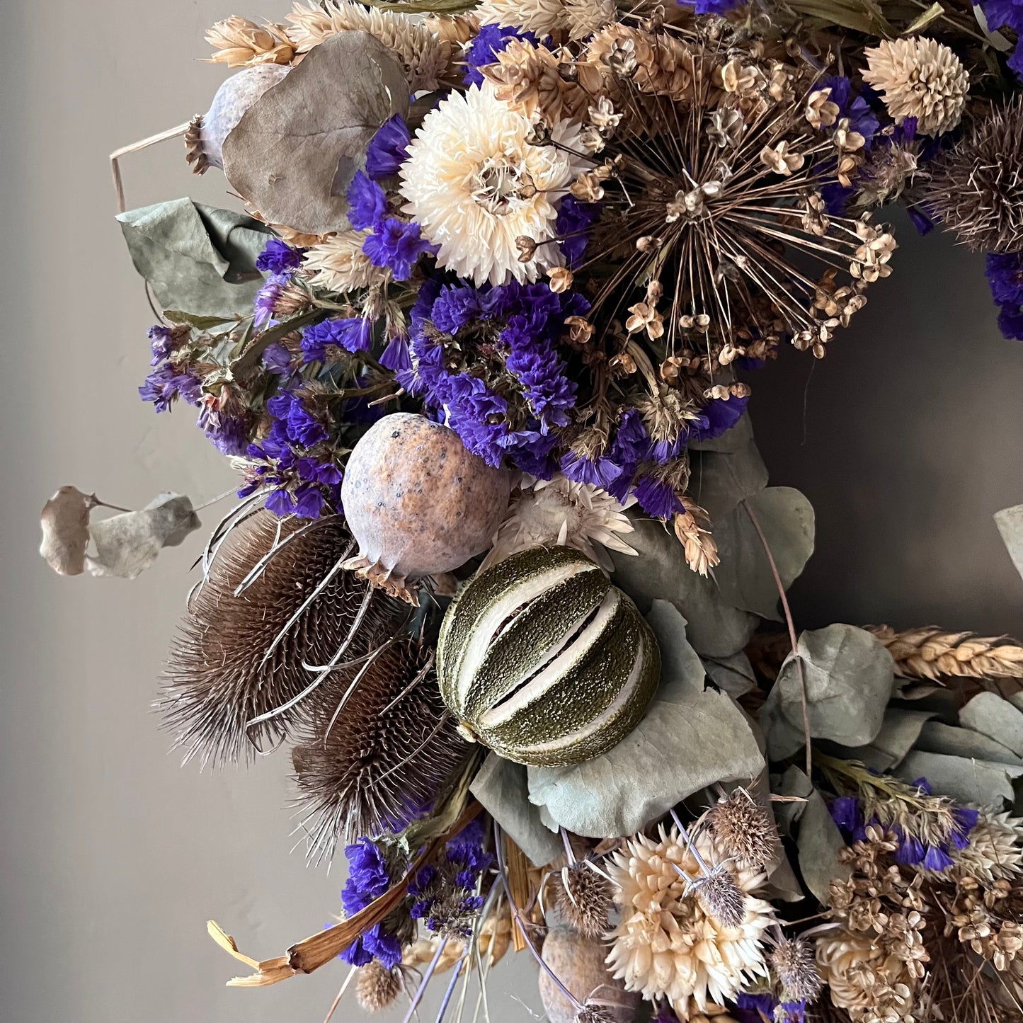 Dried flower spring wreath | summer flower wreath- 34cm
