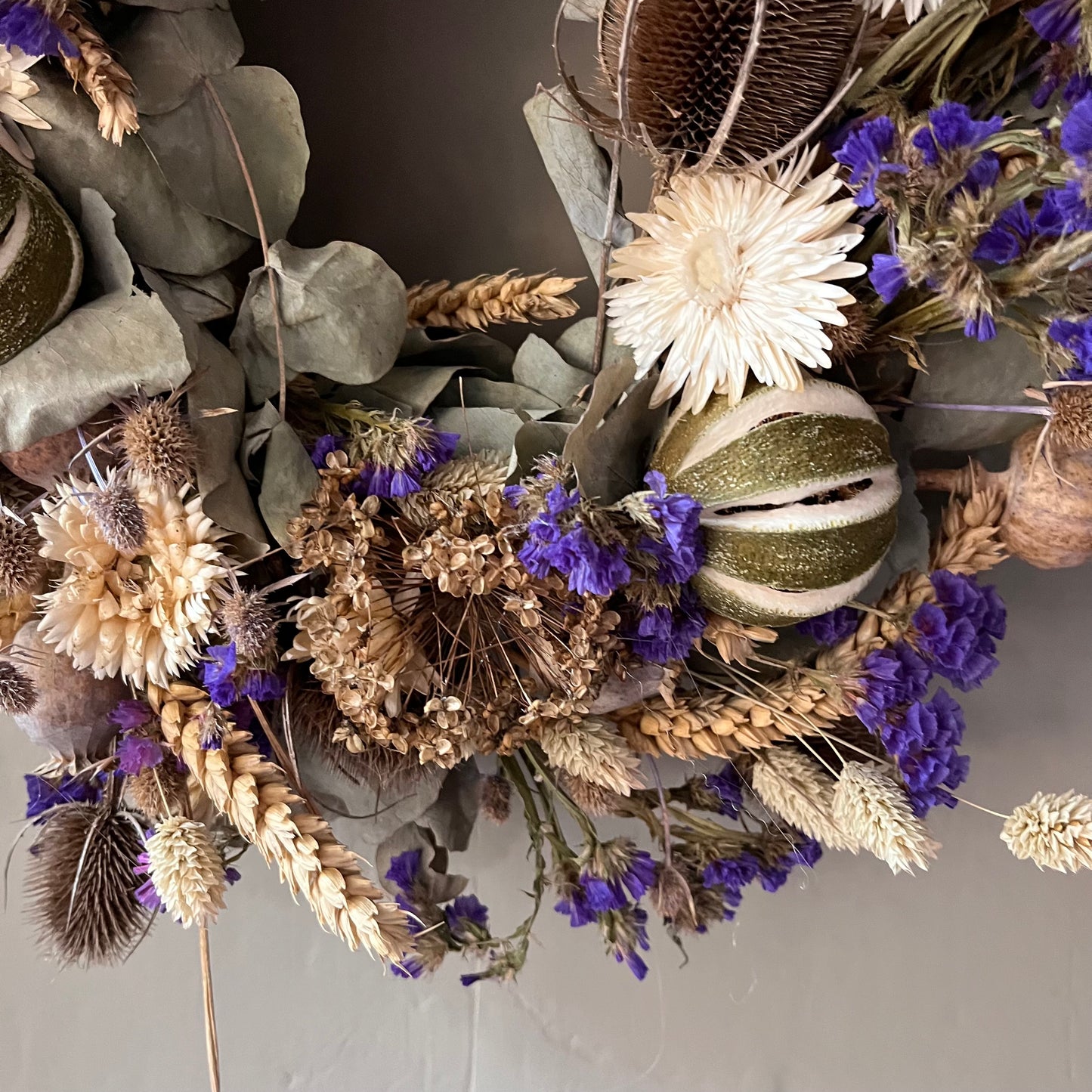 Dried flower spring wreath | summer flower wreath- 34cm