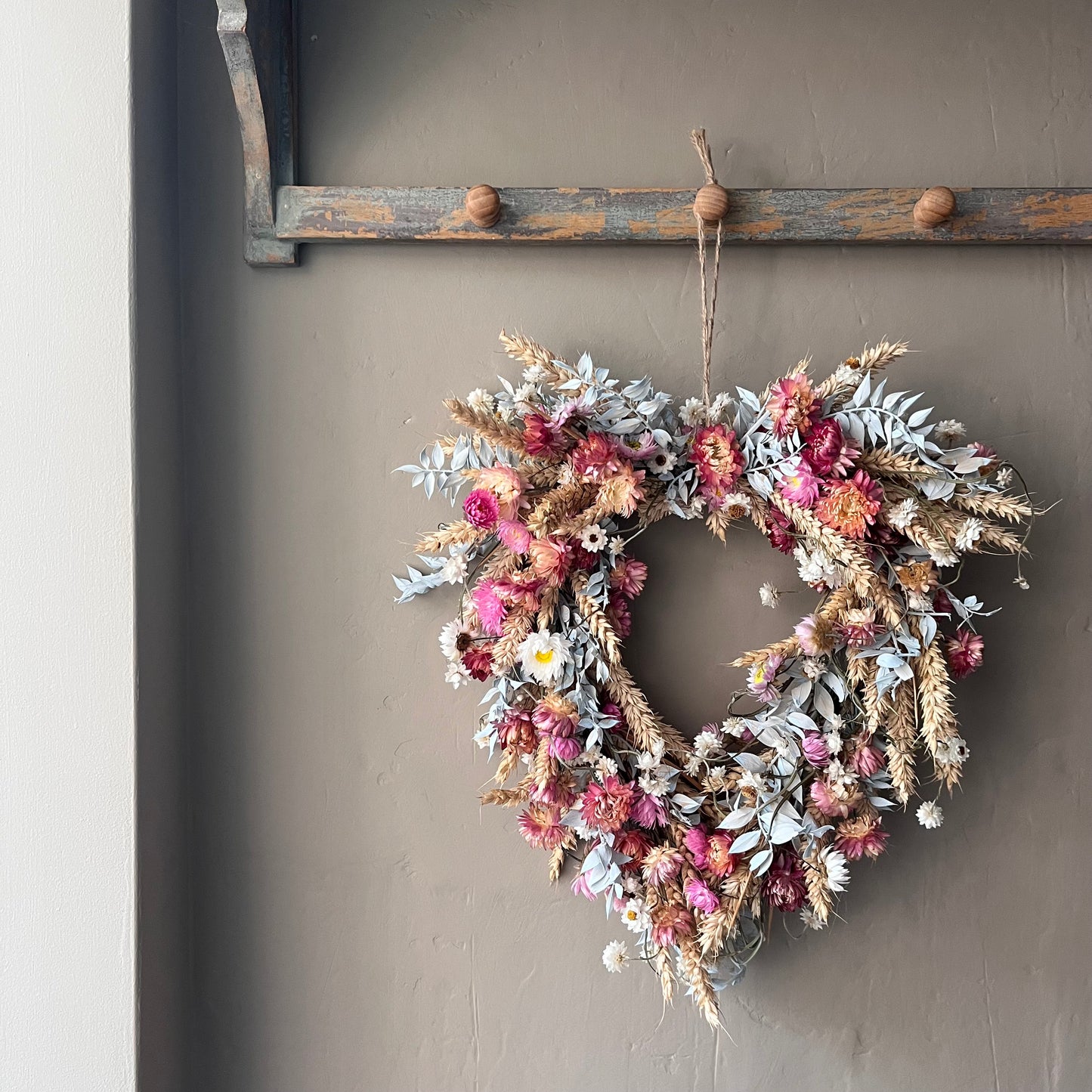 Dried Flower heart Wreath | Spring Decor | Summer floral wreath
