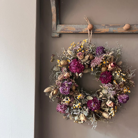 Everlasting Autumnal Dried Flower Wreath- 28cm