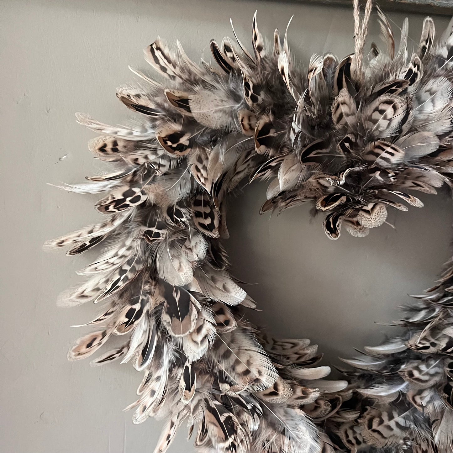 Handcrafted Hen Pheasant Feather Heart Wreath | Farmhouse Wall Decor