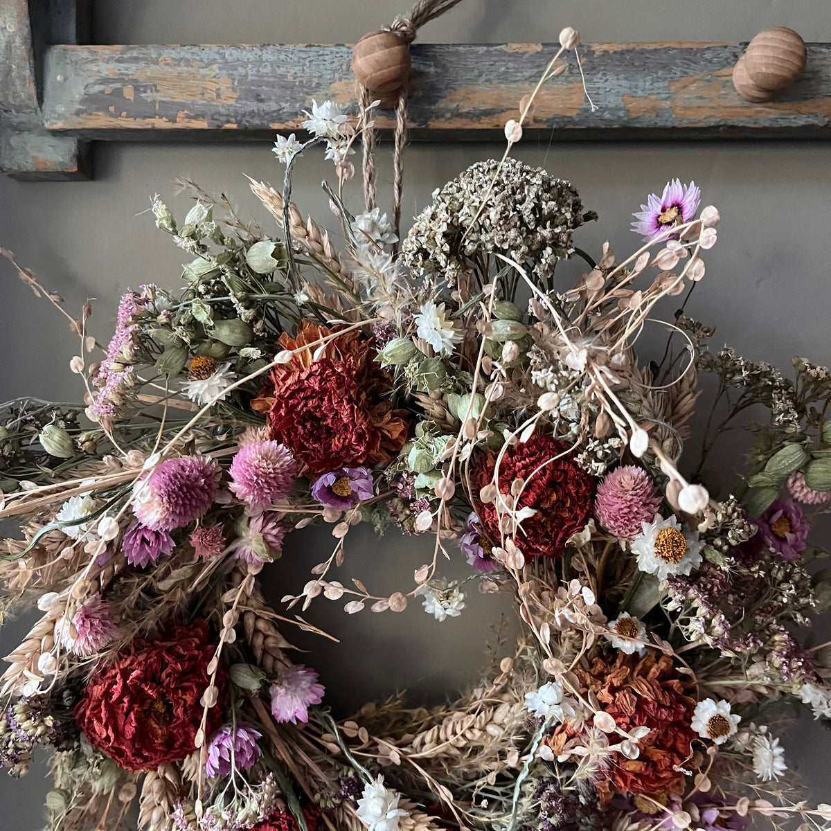 Autumn Cottage Dried Flower Wreath: 28cm