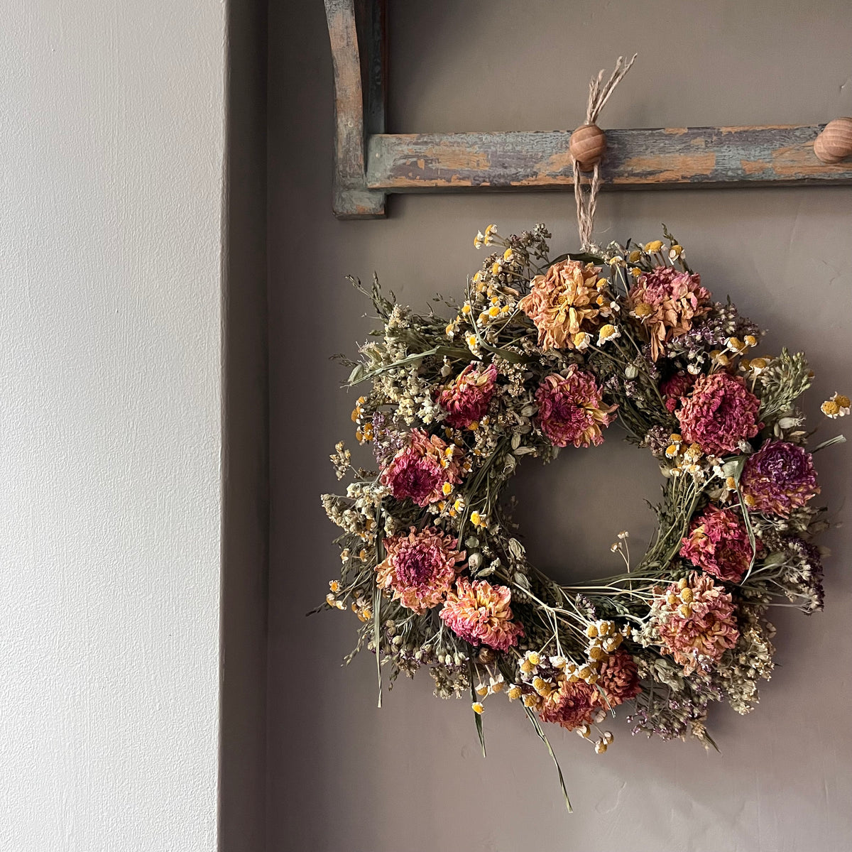 Dried Flower Wreath: Winter Decor - 28cm