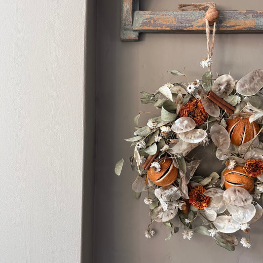 Dried flower wreath | Summer Farm house decor | 22cm