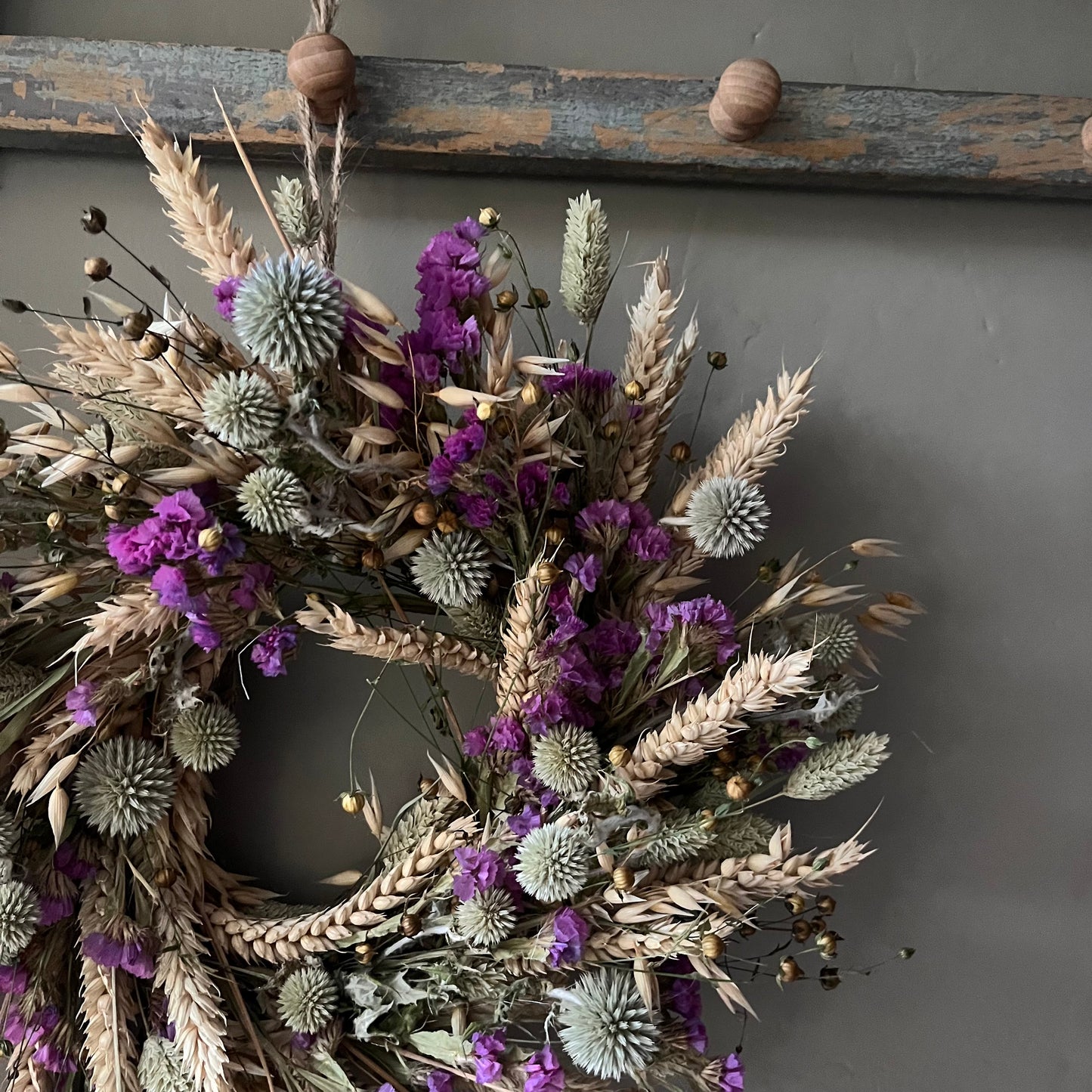 Spring Dried Flower Wreath: 25cm Fall Decor