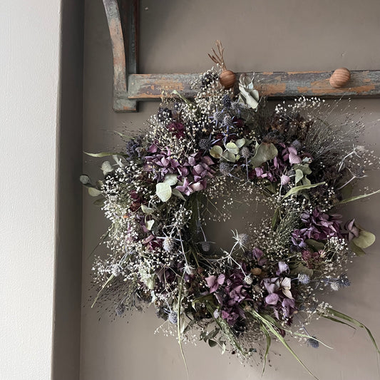 Winter Dried Flower Wreath: Winter door decor | 28cm